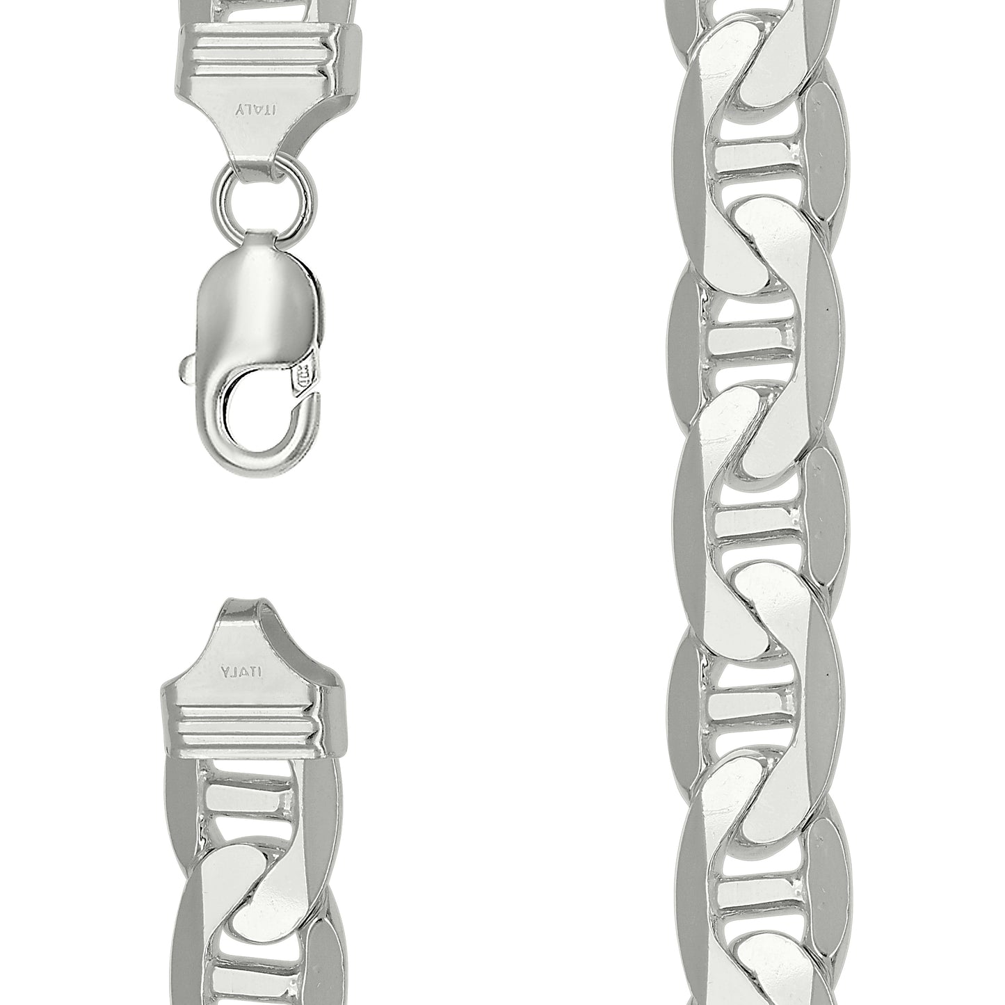Sterling Silver Solid Classic Mariner Chain Silver
