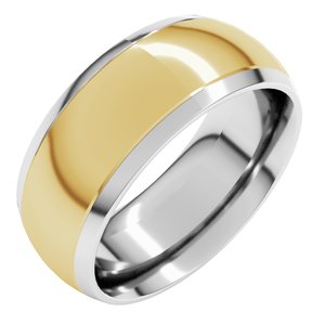 14K White/Yellow Or Yellow/White Or White/Rose Gold Half Round Band