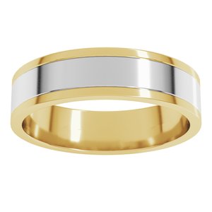 14K Yellow/White Gold 5 Mm Standard Standard Weight Flat Grooves Size 11