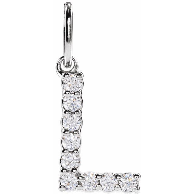 14K Yellow Or White Gold Round Si1-Si2, G-H Polished Lab-Grown Diamond Initial Pendant