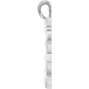 Sterling Silver 22.49 X 17.02 Mm Polished Bamboo Heart Pendant