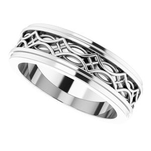 Sterling Silver Stepped-Edge Sculptural Flat Band