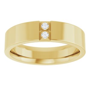 14K Yellow Gold Round 1.8 Mm G-H Si2-Si3 .05 Ctw Natural Diamond Band Size 7