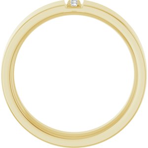 14K Yellow Gold Round 1.8 Mm G-H Si2-Si3 .05 Ctw Natural Diamond Band Size 7