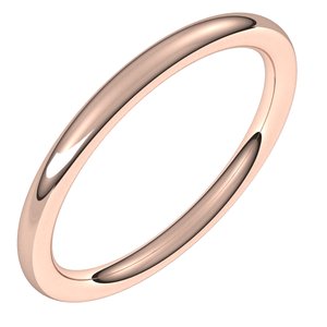 10K White Or Rose Gold 2 Mm Full Round Comfort-Fit Band