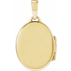 14K Yellow Gold 24 X 13.75 Mm Polished Oval Locket