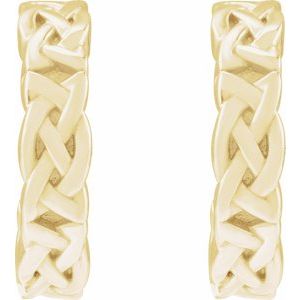 14K Yellow Gold Pair Celtic Inspired Hoop Earrings, Length: 10.25 Mm, Thickness: 2.72 Mm