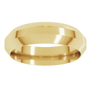 18K Yellow Gold 6 Mm Trapezoid Wedding Band Size 10