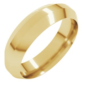 18K Yellow Gold 6 Mm Trapezoid Wedding Band Size 10
