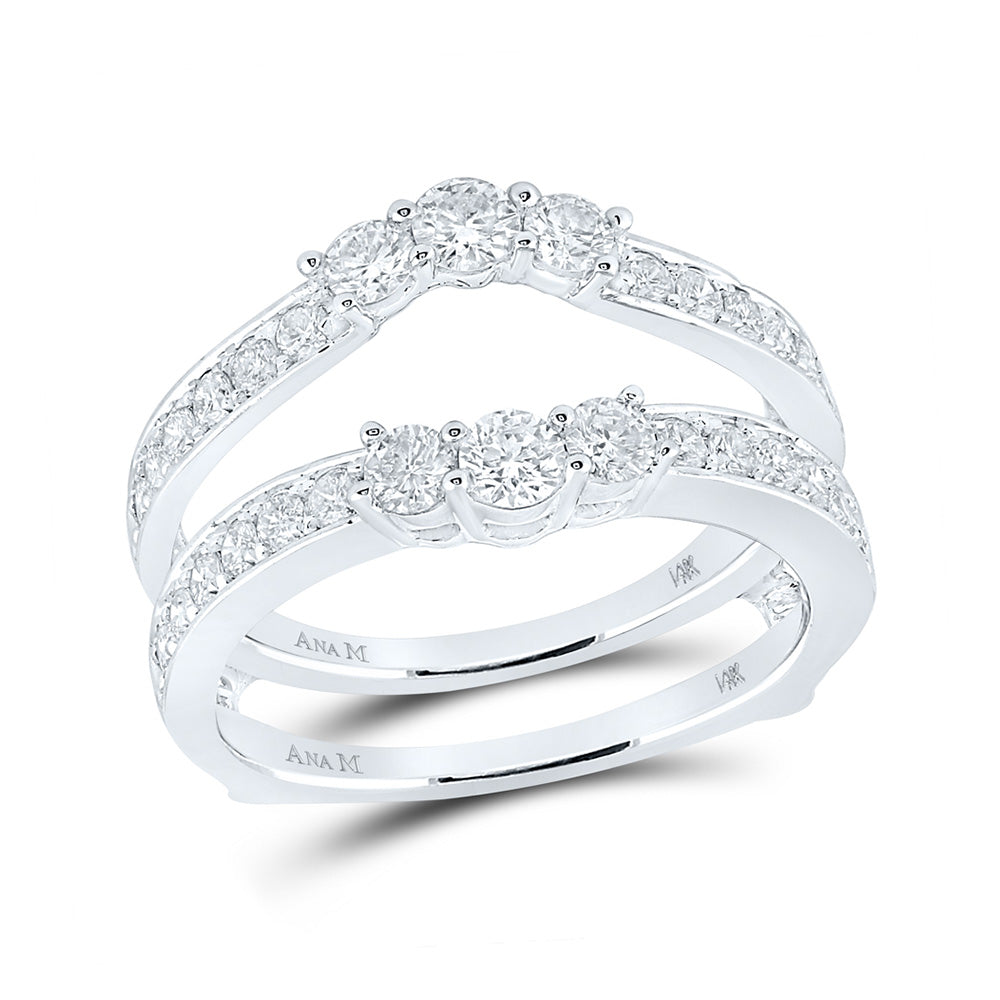 14K White Gold Womens Round Diamond Wrap Ring Guard Enhancer 1 Cttw, Womens Size: 5-10