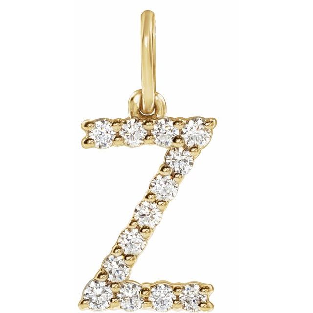 14K Yellow Or White Gold Round Si1-Si2, G-H Polished Lab-Grown Diamond Initial Pendant
