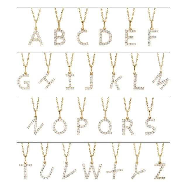 14K Yellow Or White Gold Round Si1-Si2, G-H Polished Lab-Grown Diamond Initial Pendant
