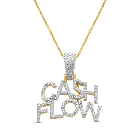 10K Yellow Gold 0.42 Cttw Diamond "Cash Flow " Charm