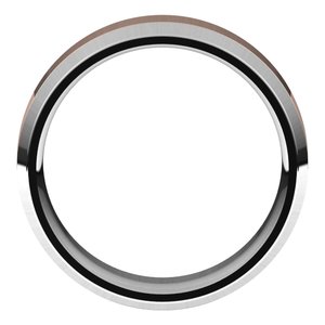 14K White/Rose Gold Beveled Edge Comfort-Fit Flat Band Band