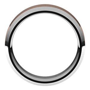 14K White/Rose Gold Beveled Edge Comfort-Fit Flat Band Band