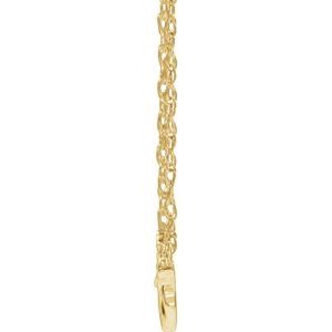 14K Yellow Gold 11.99 X 8.5 Mm 16 In Polished Cherub Necklace