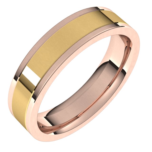 14K Yellow/Rose Or White/Yellow Gold Standard Comfort-Fit Flat Band