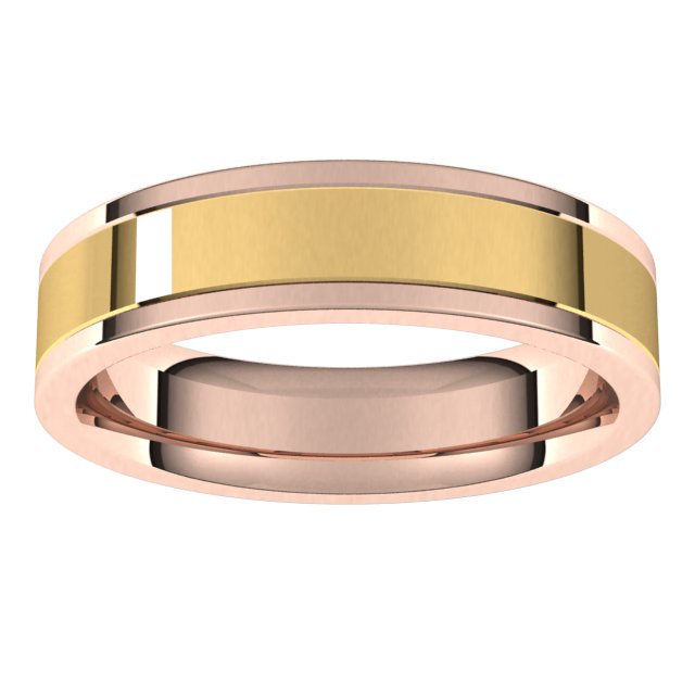 14K Yellow/Rose Or White/Yellow Gold Standard Comfort-Fit Flat Band