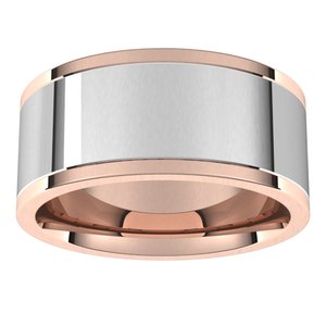 14K Yellow/White Or Rose/White Gold 9 Mm Comfort-Fit Flat Band Size 10.5