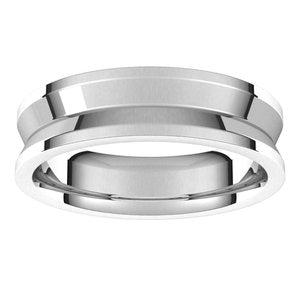 14K White Gold 6 Mm Reversed Knife Edge Band Size 10