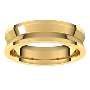 14K Yellow Gold 6 Mm Reversed Knife Edge Band Size 9