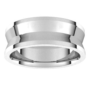 14K X1 White Gold 8 Mm Reversed Knife Edge Band Size 10.5