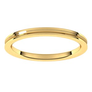 14K Yellow Gold 2 Mm Reversed Knife Edge Band Size 6.5