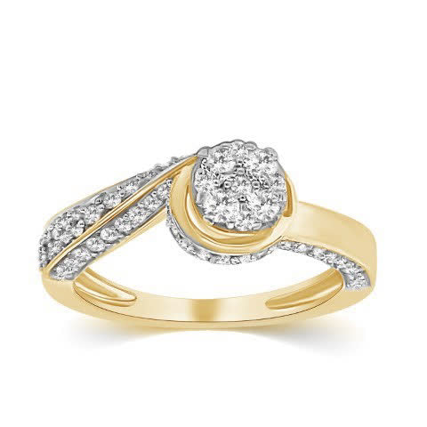 10K Yellow Gold 0.58 Cttw Diamond Ladies Ring