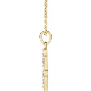 14K Yellow Gold Marquise 2.5 X 1.25Mm G-H Si2-Si3 .07 Ctw Natural Diamond Necklace, Length: 18 In