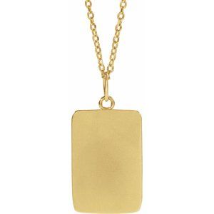 14K Yellow Gold 17.96 X 10.6 Mm 16-18 In Polished Mama Necklace
