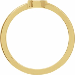 14K Yellow Gold Oval 5.5 X 7.5 Mm Brush Polished Bypass Engravable Signet Ring Size 7