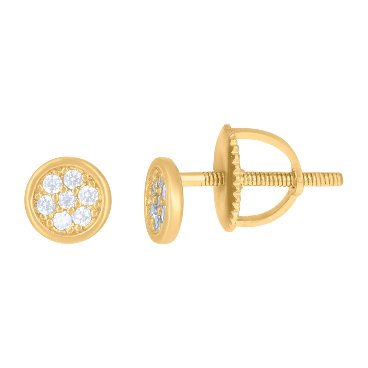 Sterling Silver Or Yellow-Tone Mens Cubic-Zirconia Fashion Stud Earrings
