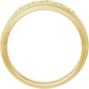 14K Yellow Gold Round 2.5 Mm .07 Ctw Natural Diamond Five-Stone Band Size 10