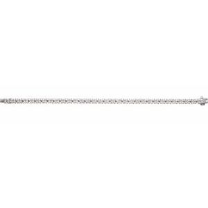14K White Gold Round 2.2Mm G-H Si1-Si2 5 1/3 Ctw Lab-Grown Diamond Cluster Line Bracelet, Length: 7.25 In