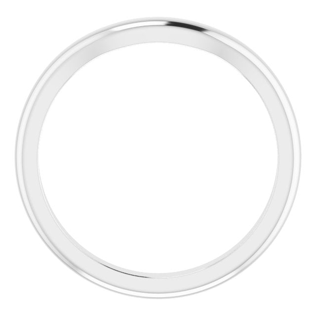 14K Yellow Or White Gold Or Platinum 5 X 3 Mm Oval 4 Mm Polished Contour Matching Band, Size 7