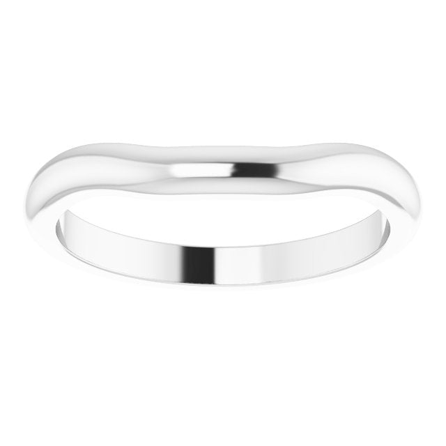 14K Yellow Or White Gold Or Platinum 5 X 3 Mm Oval 4 Mm Polished Contour Matching Band, Size 7