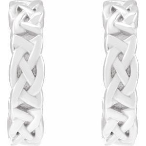 Sterling Silver Pair Celtic Inspired Hoop Earrings, Length: 10.25 Mm, Thickness: 2.72 Mm
