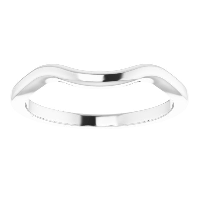 14K White Gold 3 X 3 X 3 Mm Triangle 5 Mm Polished Matching Band, Size 7