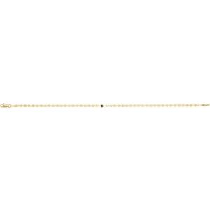 14K Yellow Gold .06 CT Natural Black Diamond Bezel-Set Link 7 1/2" Bracelet