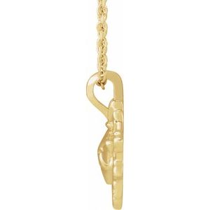 14K Yellow Gold 13.83 X 11.56 Mm 16-18 In Polished Sacred Heart Necklace
