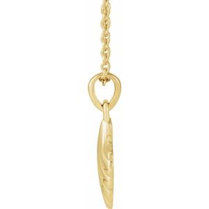 14K Yellow Gold 12.09 X 10.1 Mm 16-18 In Polished Shell Necklace