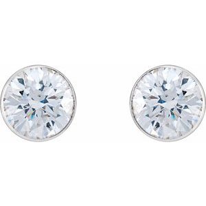 14K White Gold Round 4 Mm 1/2 Ctw Natural Diamond Ultra-Lightweight Stud Earrings