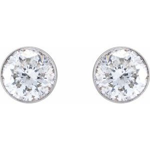 14K White Gold Round 3.2 Mm 1/4 Ctw Natural Diamond Ultra-Lightweight Stud Earrings