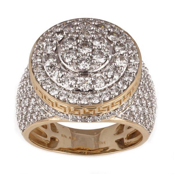 10K Yellow Gold 3.33 Cttw Diamond Mens Rings