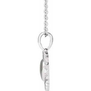 Sterling Silver 13.48 X 12.8 Mm 16-18 In Polished Heart Necklace