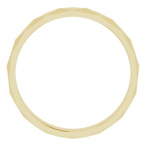14K Yellow Gold Polished Diamond Pattern Wedding Band