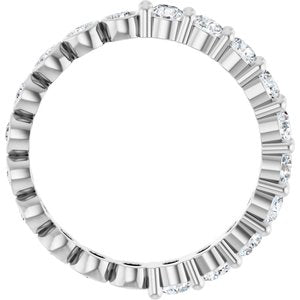 14K White Gold Round 3 Mm G-H Si2-Si3 1 1/3 Ctw Natural Diamond Reversible Eternity Band Size 7