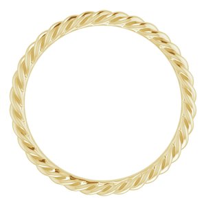 10K Yellow Gold 2.7 Mm Polished Skinny Rope Band Size 10