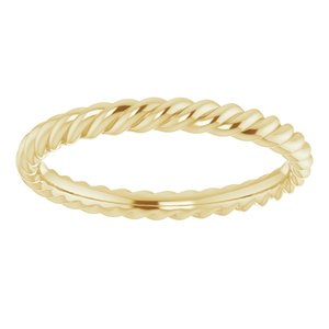 10K Yellow Gold 2.7 Mm Polished Skinny Rope Band Size 10