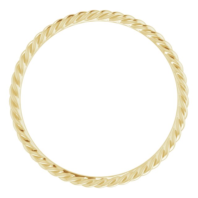 14K Yellow Or White Or Rose Gold Or Sterling Silver Or Platinum Polished Skinny Rope Standard-Fit Band,